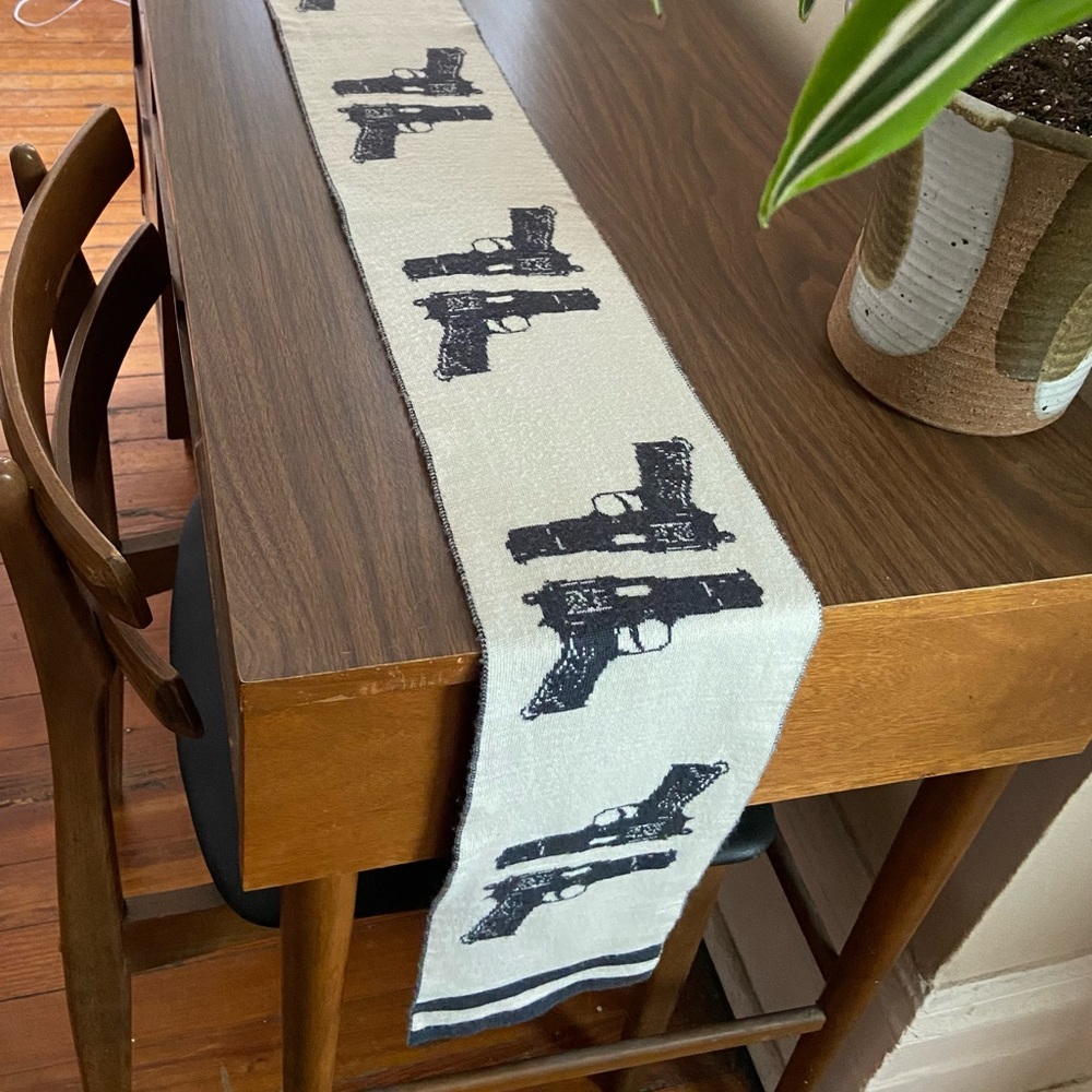 Character Hero wool/poly blend Handgun scarf!
